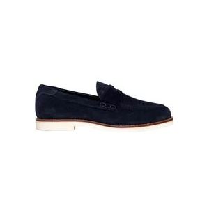 Hogan Blauwe Suède Loafers , Blue , Heren , Maat: 41 EU