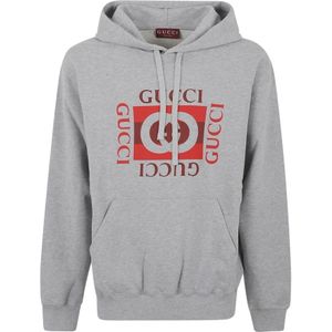 Gucci, Heren, Sweatshirts & Hoodies, Grijs, Maat: XL Katoen,