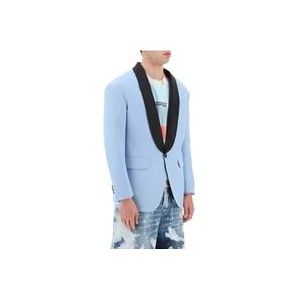 Dsquared2 Vintage-geïnspireerde wollen blazer met zijden satijnen revers , Blue , Heren , Maat: L