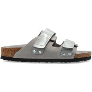 Birkenstock, Dames, Schoenen, Grijs, Maat: 37 EU Leer,