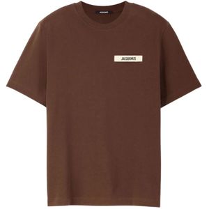 Jacquemus - Crew Neck T-shirt - Bruin - Heren - Korte Mouwen
