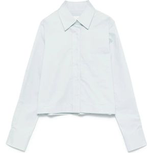 Closed, Dames, Blouses & Shirts, Blauw, Maat: M Katoen,