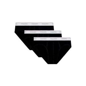 Dsquared2 Premium pakket van drie stretch katoenen slips , Black , Heren , Maat: M