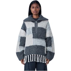 Ganni, Dames, Truien, Grijs, Maat: 2Xs/Xs Katoen,