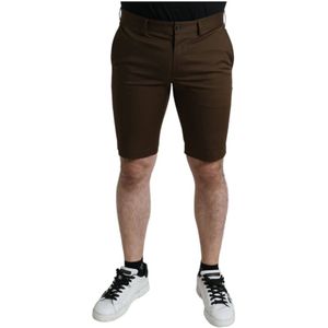 Dolce & Gabbana - Bermuda Shorts - Bruin - 100% Authentiek - Zipper en Button Closure