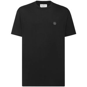 Philipp Plein, Heren, Tops, Zwart, Maat: M Katoen,