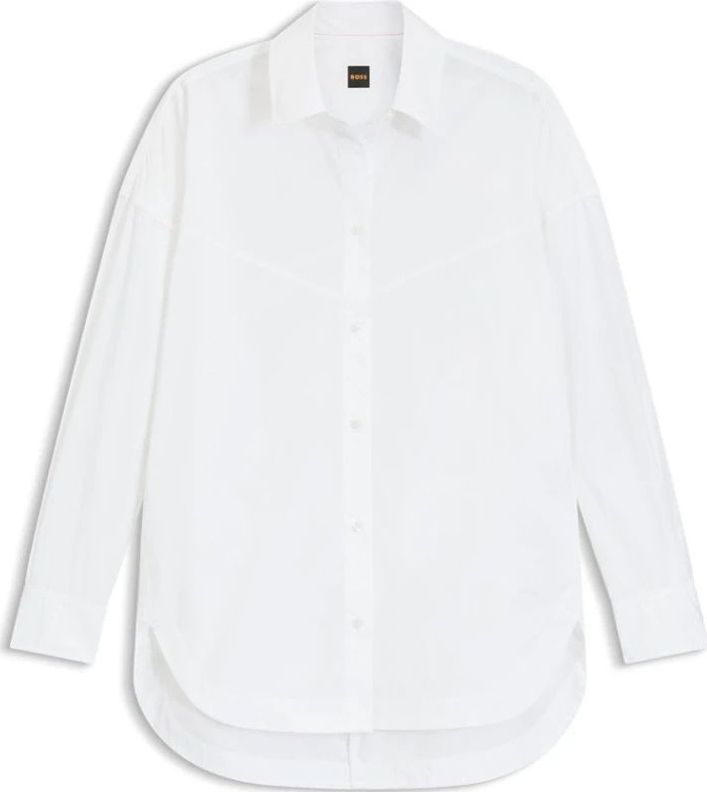 BOSS - C_Bostaffa - Blouse - Wit - Lange Mouw - Losse Pasvorm