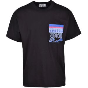 Versace Jeans Couture, Heren, Tops, Zwart, Maat: XL Katoen,