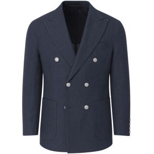 Eleventy, Heren, Pakken, Blauw, Maat: 2XL Katoen,