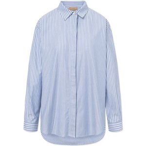 Rue De Tokyo, Dames, Blouses & Shirts, Blauw, Maat: M Katoen,