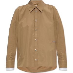 Marni, Dames, Blouses & Shirts, Beige, Maat: M Katoen,