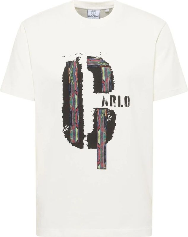 Carlo Colucci - Tapes T-Shirt - Wit - Heren - Katoen