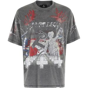 Represent, Heren, Tops, Grijs, Maat: L Katoen,