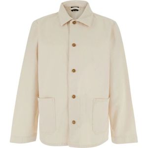 A.p.c., Heren, Jassen, Beige, Maat: M Katoen,