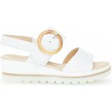 Gabor - Schoenen - Dames - Wit - Leren Sandalen - Elastische Enkelband