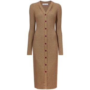 Proenza Schouler, Dames, Jurken, Bruin, Maat: S Katoen,