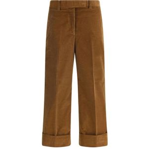 Thom Browne - Ribfluwelen Broek - Bruin - Dames