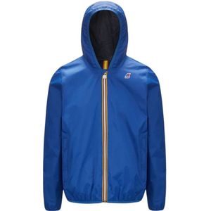 K-Way - Omkeerbare Lichtgewicht Jas met Capuchon - Blauw - Nylon