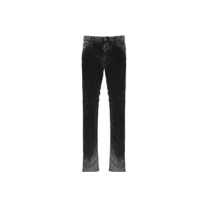 Dsquared2 Zwarte Katoenen Fluwelen Jeans voor Mannen , Black , Heren , Maat: L