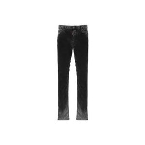 Dsquared2 Zwarte Katoenen Fluwelen Jeans voor Mannen , Black , Heren , Maat: XS