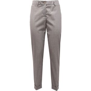 Fabiana Filippi, Dames, Broeken, Grijs, Maat: L Wol,