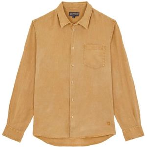 Vilebrequin, Heren, Overhemden, Bruin, Maat: S Linnen,