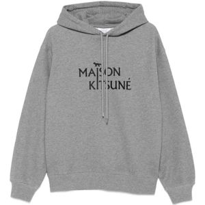 Maison Kitsuné, Heren, Sweatshirts & Hoodies, Grijs, Maat: S Katoen,
