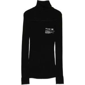 Elisabetta Franchi, Dames, Truien, Zwart, Maat: S