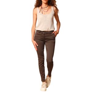 Mason's, Dames, Broeken, Bruin, Maat: XL Satijn,