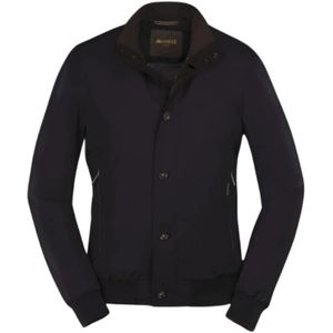 Moorer, Heren, Jassen, Blauw, Maat: 4XL Suède,