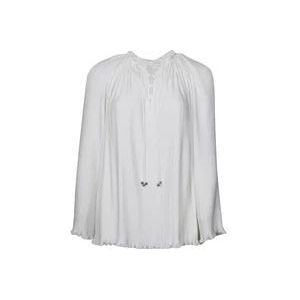 Lanvin Geplooide blouse met kraalversiering , White , Dames , Maat: XS