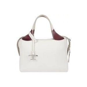 Tod's Bianco Calce/Bordeaux Donker Medium APA Tas , White , Dames , Maat: ONE Size