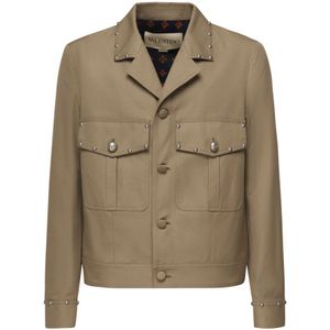 Valentino Garavani, Heren, Jassen, Beige, Maat: L Katoen,