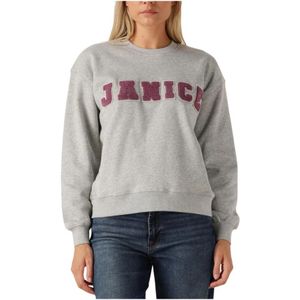 Janice, Dames, Sweatshirts & Hoodies, Grijs, Maat: XS Corduroy,