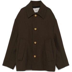 Ami Paris, Dames, Mantels, Bruin, Maat: S Wol,