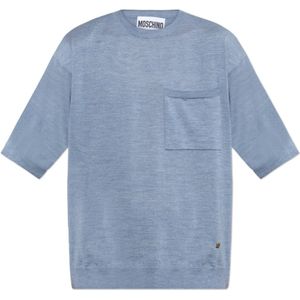 Moschino, Heren, Tops, Blauw, Maat: S Zijde,