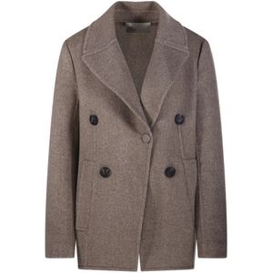 Tory Burch, Dames, Jassen, Beige, Maat: 2XS Wol,