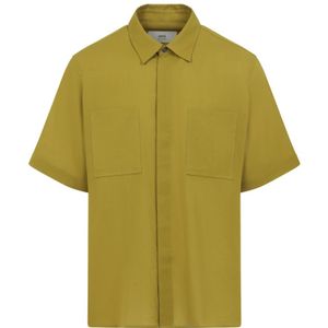 Ami Paris, Heren, Overhemden, Groen, Maat: S Katoen,