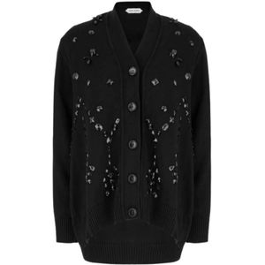 Alberta Ferretti, Dames, Truien, Zwart, Maat: S Zijde,