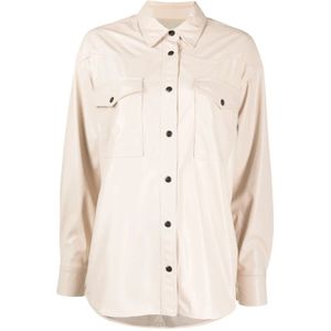 Marant étoile, Dames, Blouses & Shirts, Beige, Maat: XS Katoen,