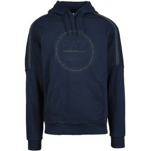 Emporio Armani Ea7, Heren, Sweatshirts & Hoodies, Blauw, Maat: XL Katoen,