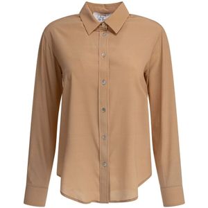 Sleep No More, Dames, Blouses & Shirts, Beige, Maat: S Zijde,