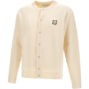 Maison Kitsuné, Heren, Truien, Beige, Maat: L Wol,