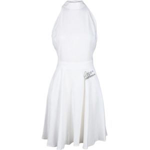 Love Moschino, Dames, Jurken, Wit, Maat: S Linnen,