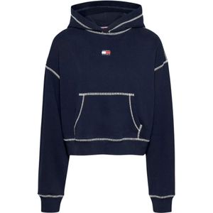Tommy Jeans, Heren, Sweatshirts & Hoodies, Blauw, Maat: S Katoen,