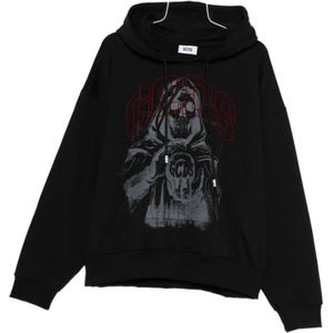 Gcds, Heren, Sweatshirts & Hoodies, Zwart, Maat: S Katoen,