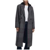 Desigual - Coat_Capucha_Check - Geruite Hooded Wollen Jas - Grijs