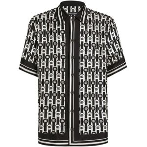 Dolce & Gabbana, Heren, Overhemden, Zwart, Maat: M Katoen,