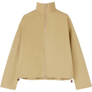 Jil Sander - Jacket met Logo - Beige - Katoen