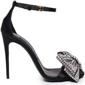 Dolce & Gabbana, Dames, Schoenen, Zwart, Maat: 41 EU Satijn,